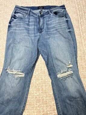 Judy Blue Light Blue Straight Leg Distressed Jeans